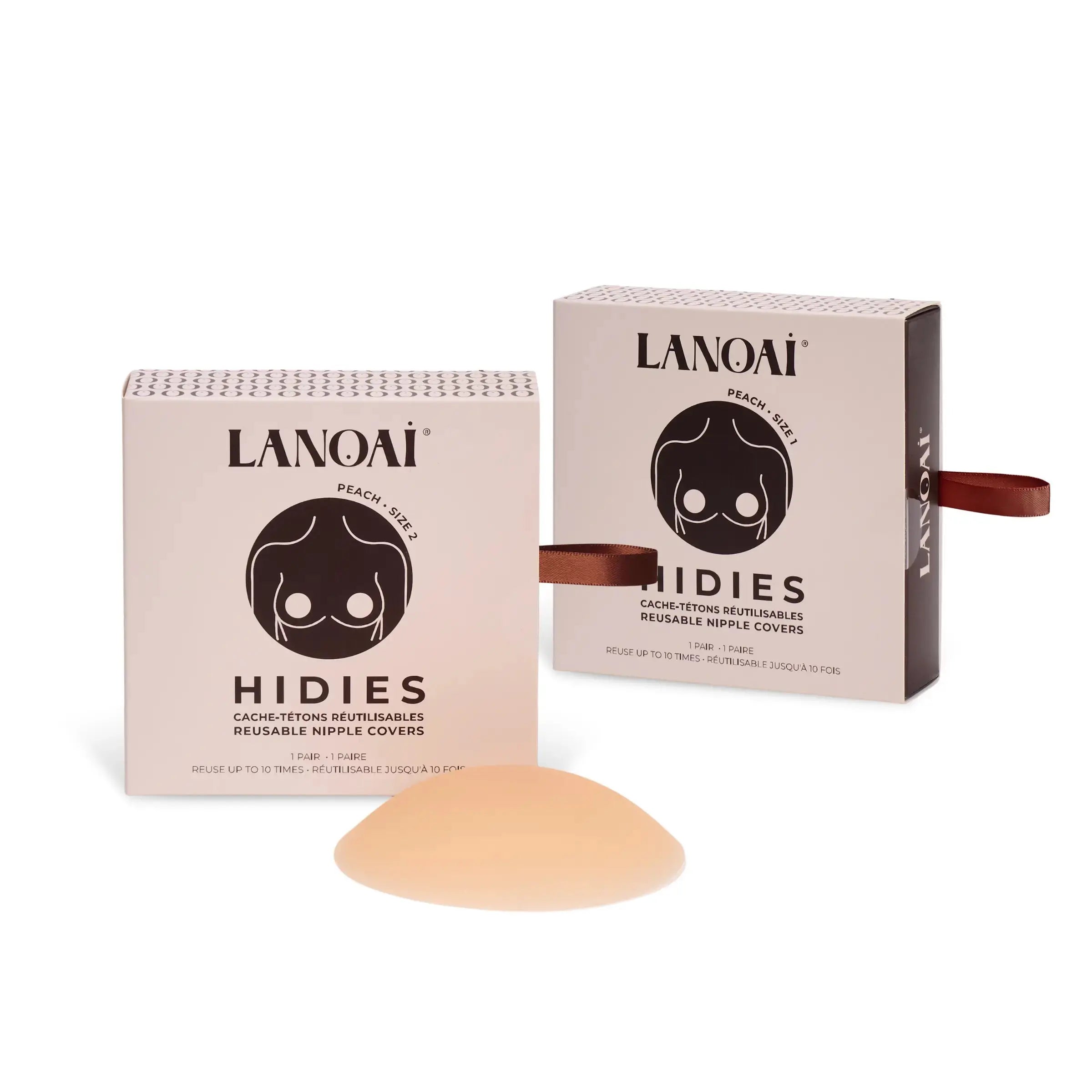 Lanoai Hidies reusable nipple covers with packaging on a white background