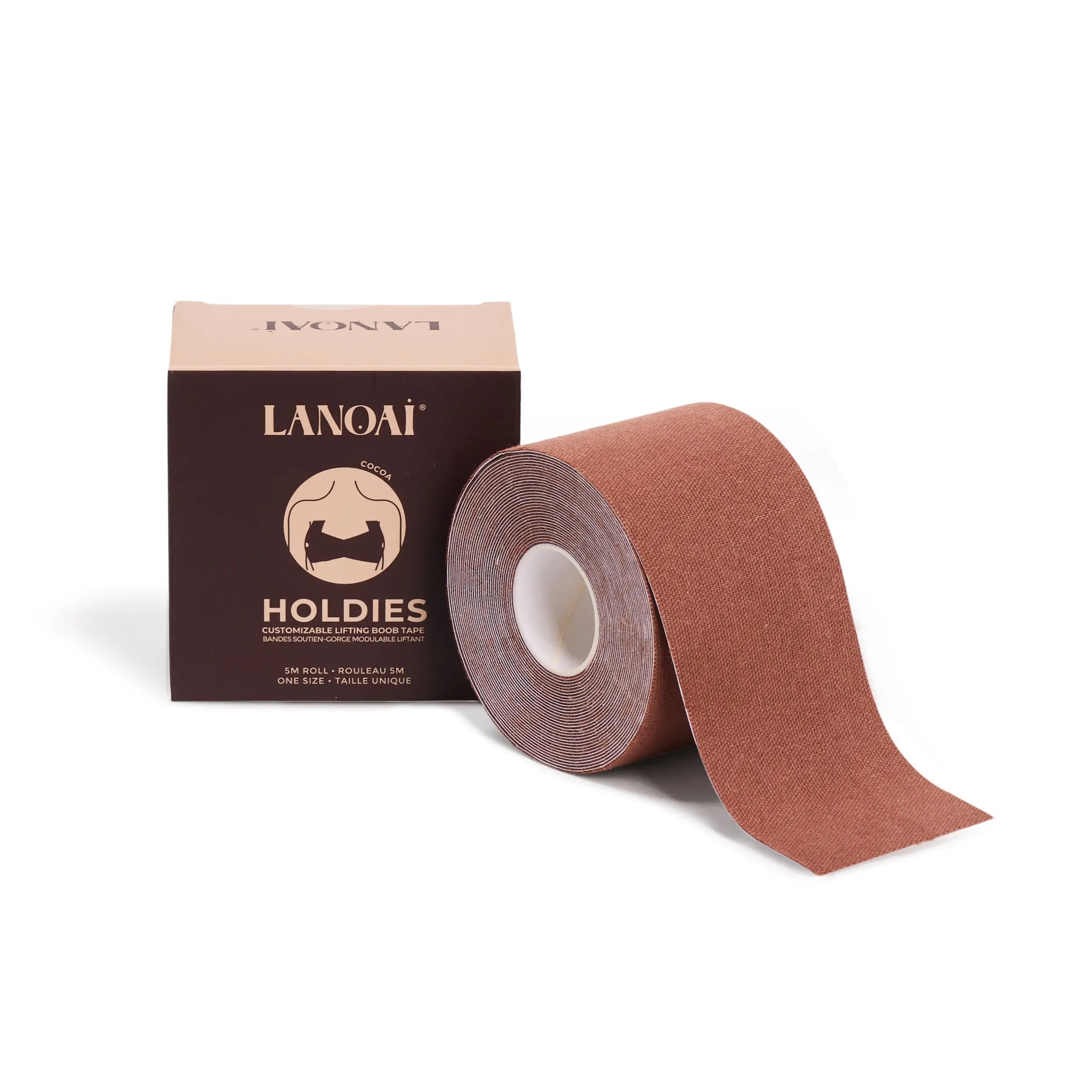 Holdies boob tape in brown with packaging customizable lift support