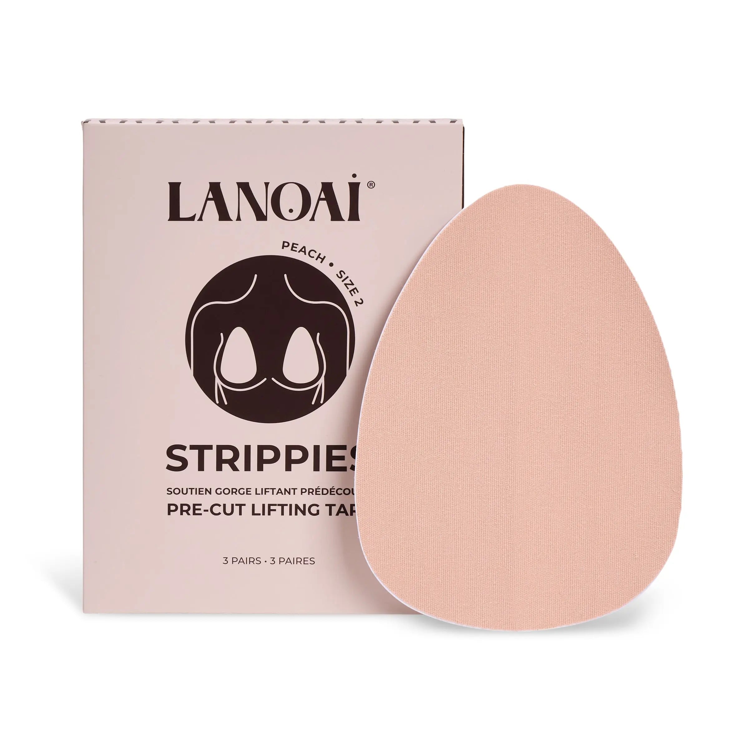 Strippies Duo Peach pre-cut breast lifting tape pack of 2