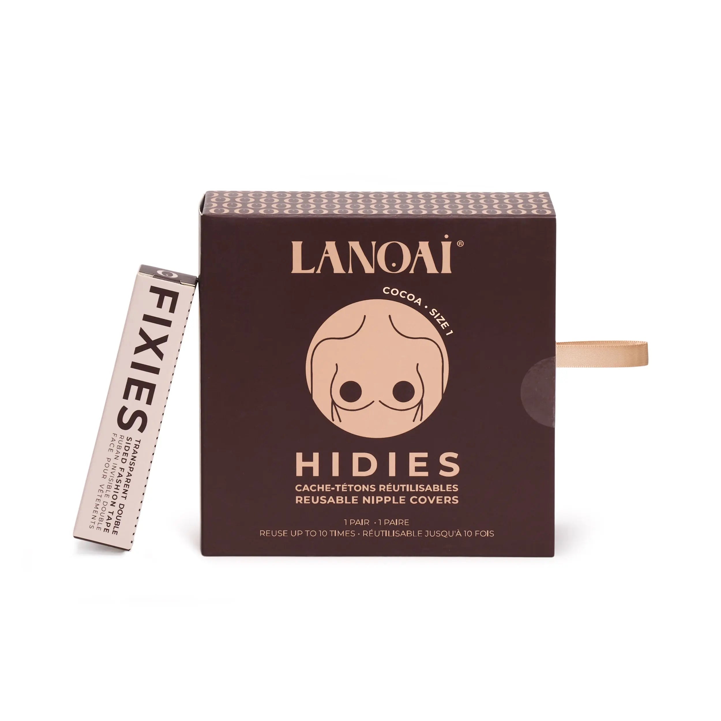 Secret Set brown Size 1 nipple covers bundle reusable silicone nipple covers and fashion tape