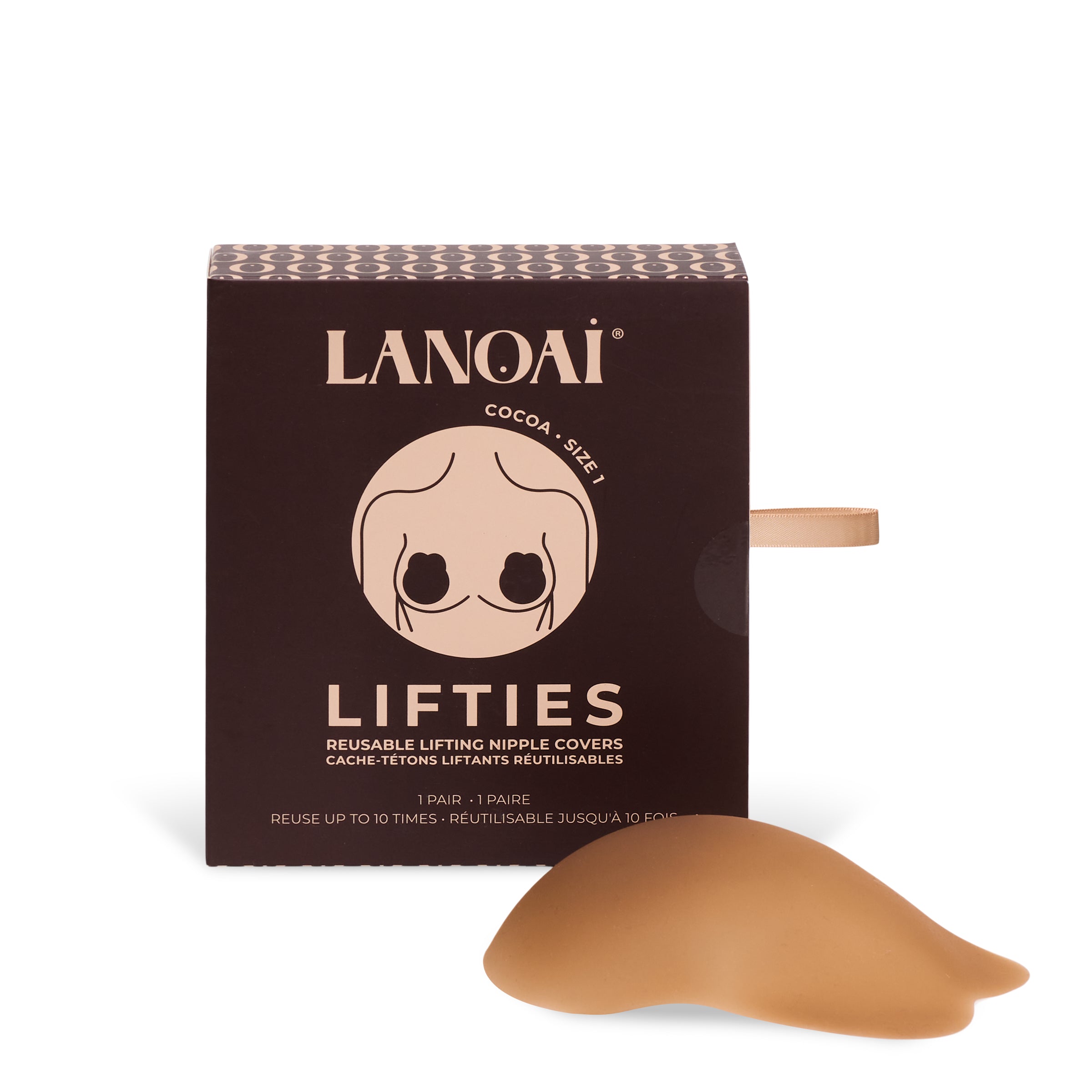 Lifting nipple covers for natural breast lift and invisible support
LANOAI lifting nipple covers with premium packaging box
